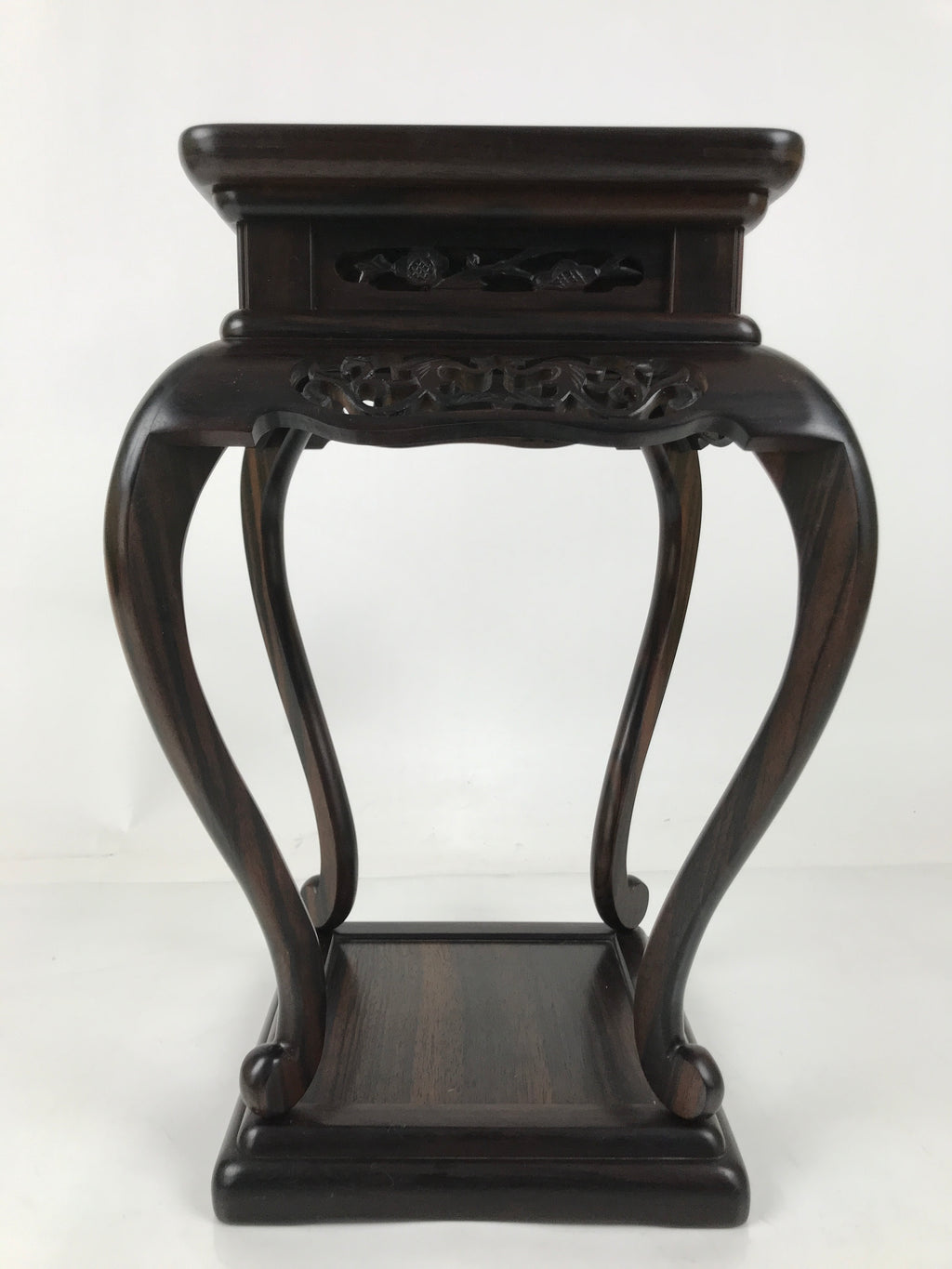 Japanese Wooden Flower Vase Stand Vtg Kadai Table Ikebana Bonsai Brown WT553