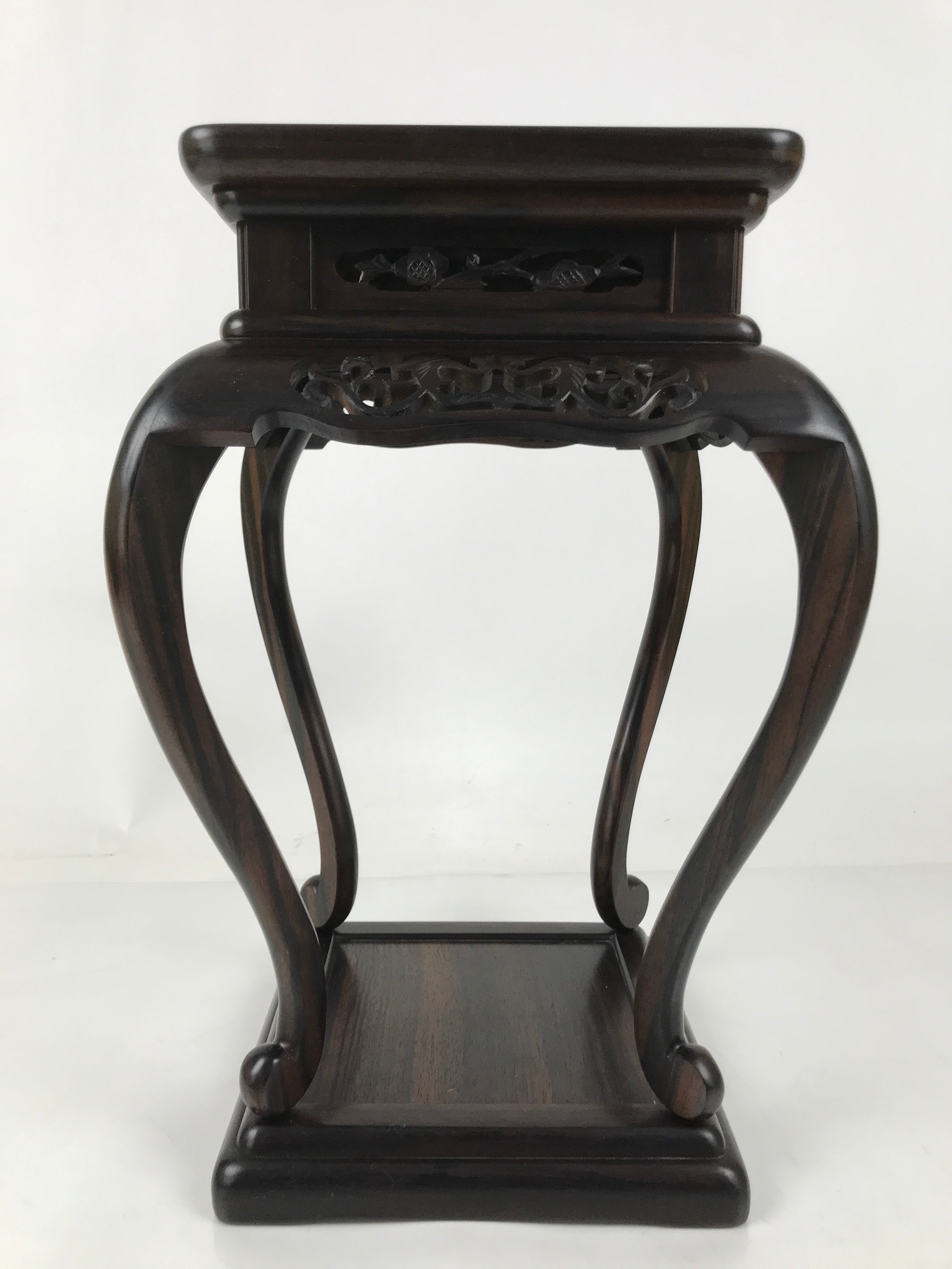 Japanese Wooden Flower Vase Stand Vtg Kadai Table Ikebana Bonsai Brown WT553