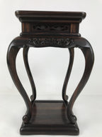 Japanese Wooden Flower Vase Stand Vtg Kadai Table Ikebana Bonsai Brown WT553