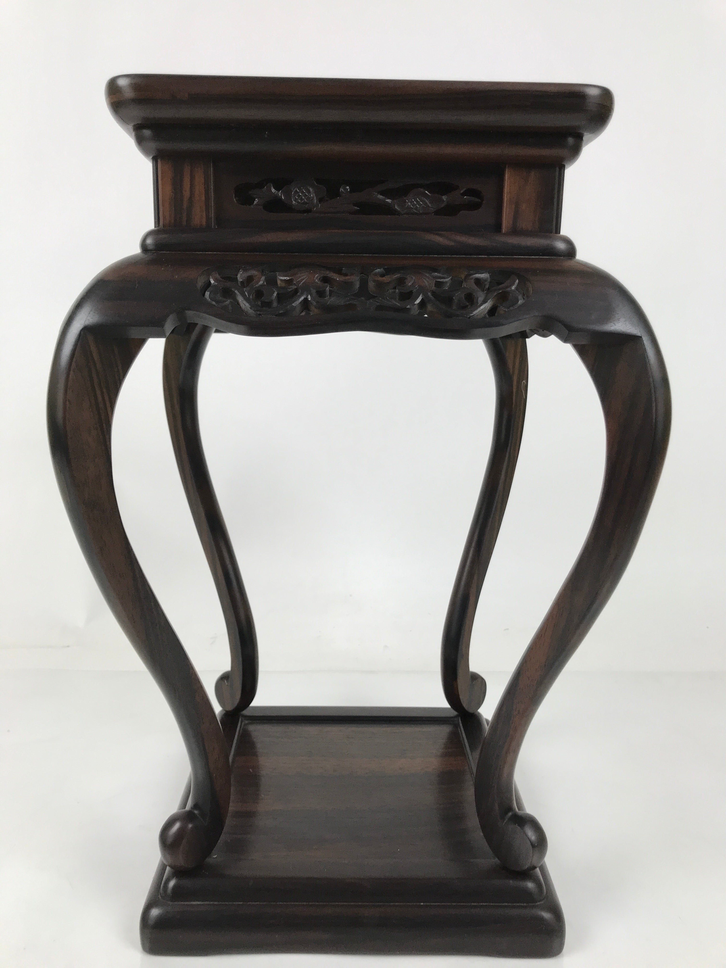 Japanese Wooden Flower Vase Stand Vtg Kadai Table Ikebana Bonsai Brown WT553