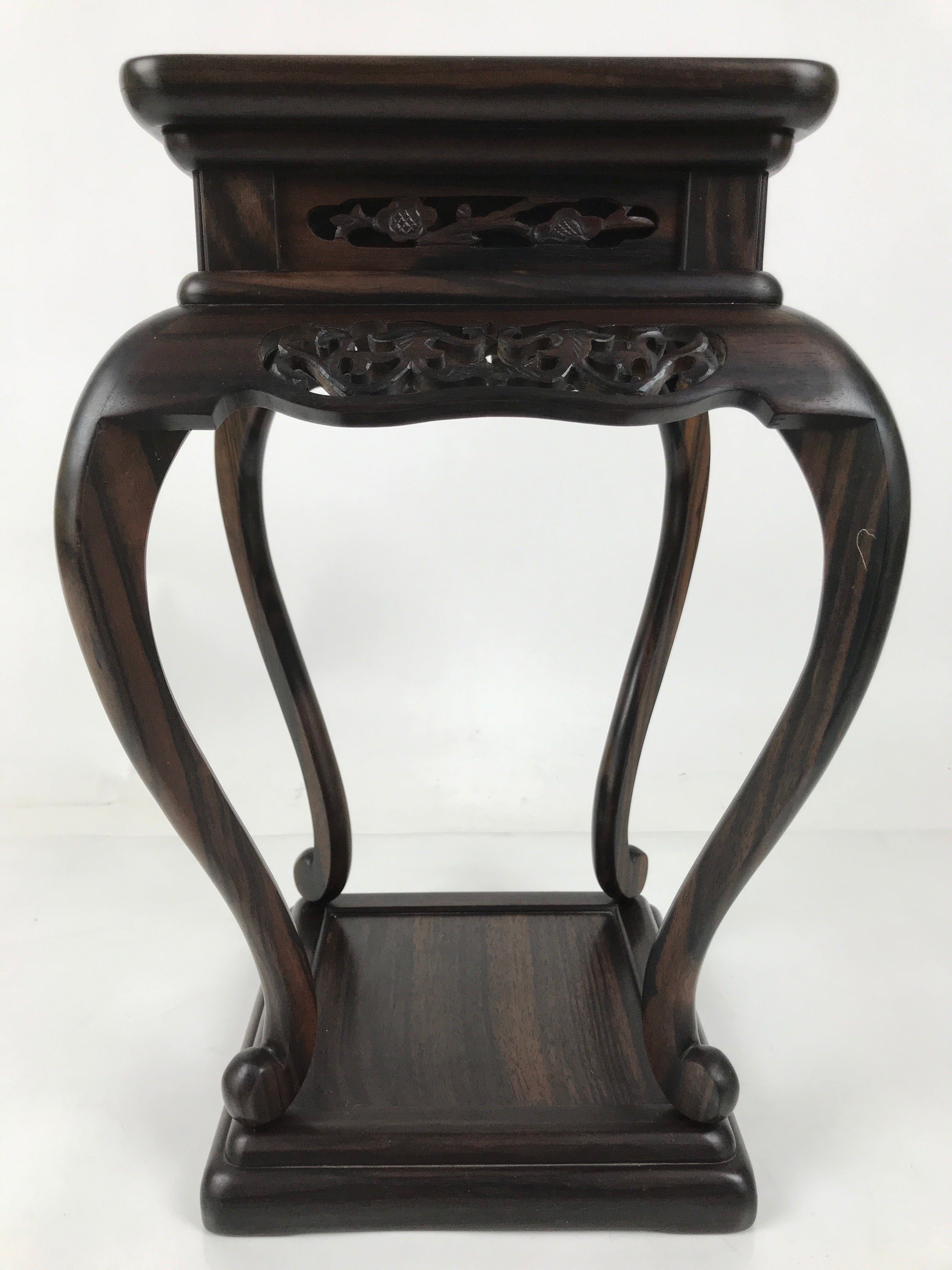 Japanese Wooden Flower Vase Stand Vtg Kadai Table Ikebana Bonsai Brown WT553