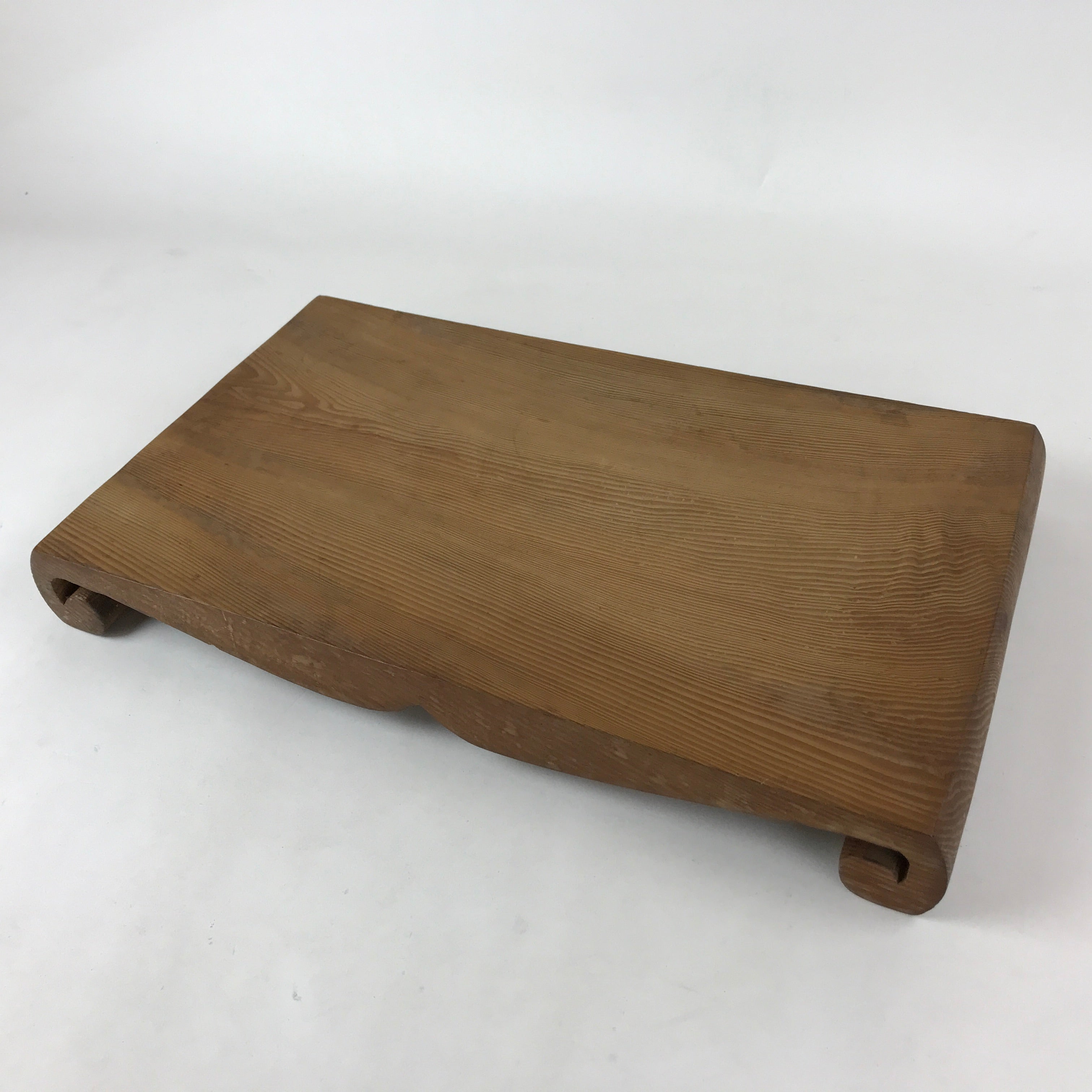 Japanese Wooden Flower Vase Stand Vtg Natural Kadai Board Ikebana Bonsai WT480