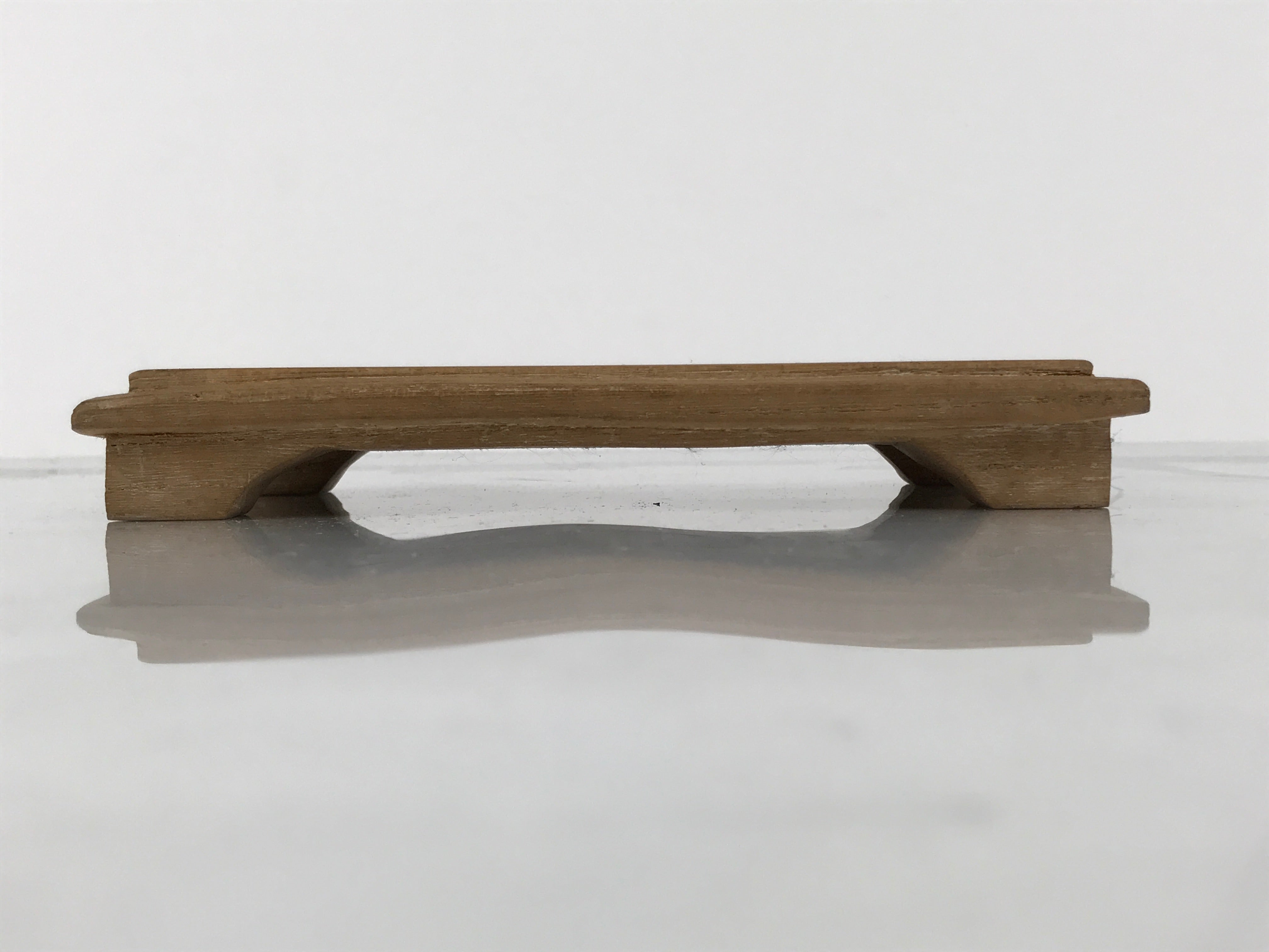 Japanese Wooden Flower Vase Stand Vtg Small Kadai Board Ikebana Bonsai WT572