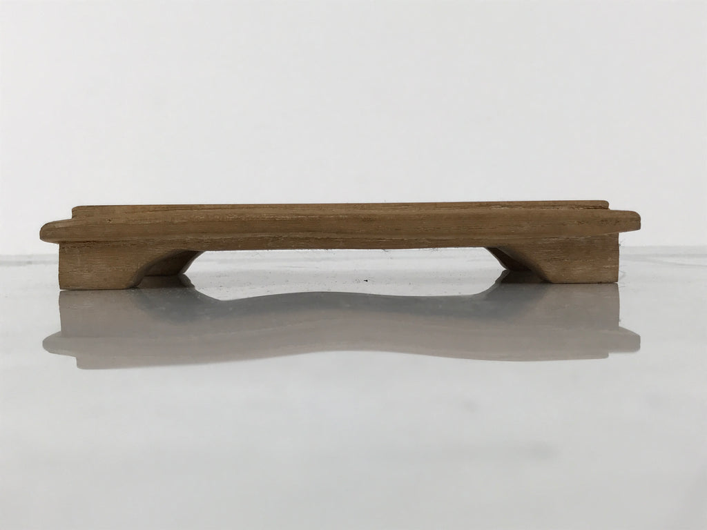 Japanese Wooden Flower Vase Stand Vtg Small Kadai Board Ikebana Bonsai WT572