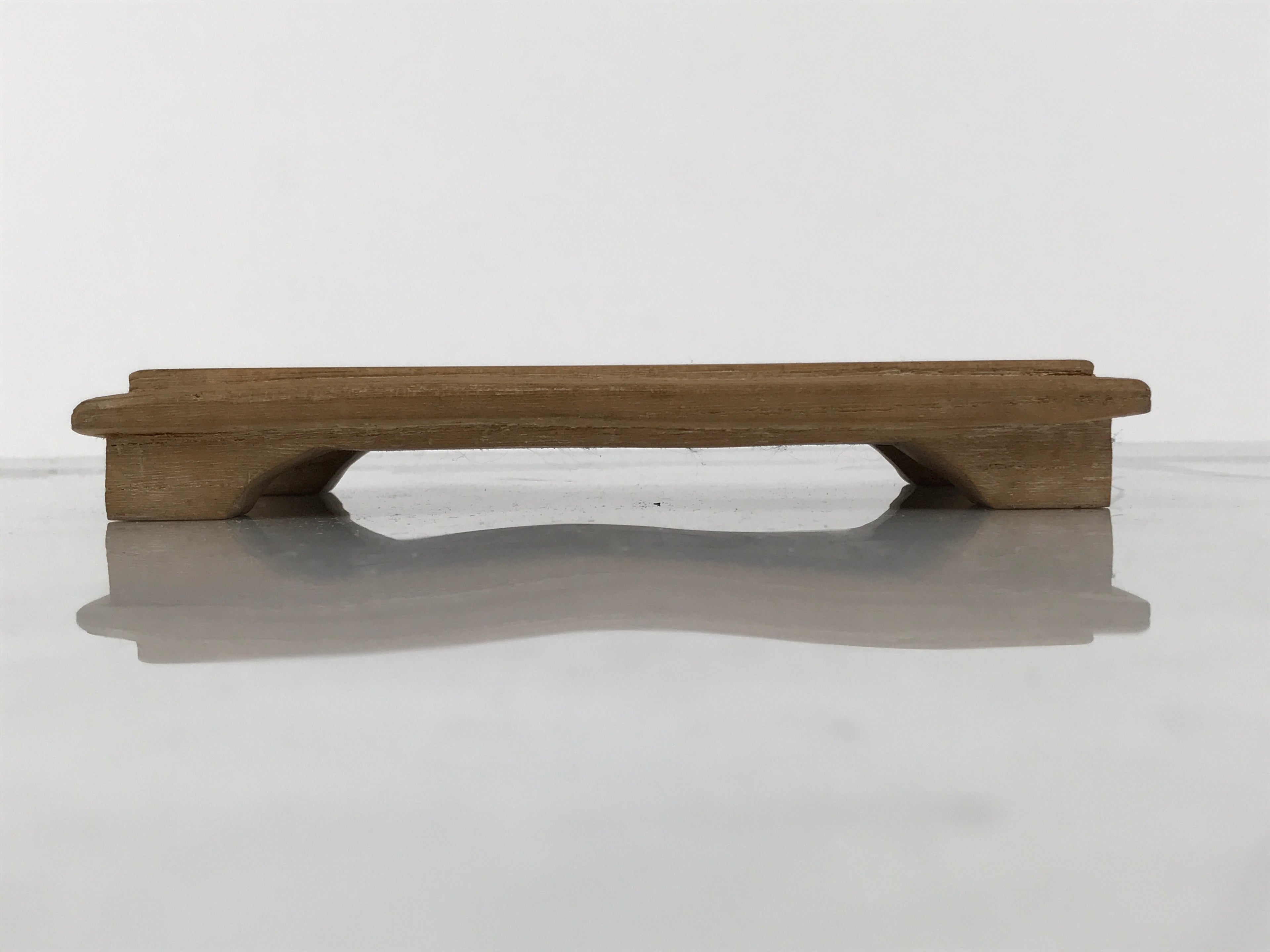 Japanese Wooden Flower Vase Stand Vtg Small Kadai Board Ikebana Bonsai WT572