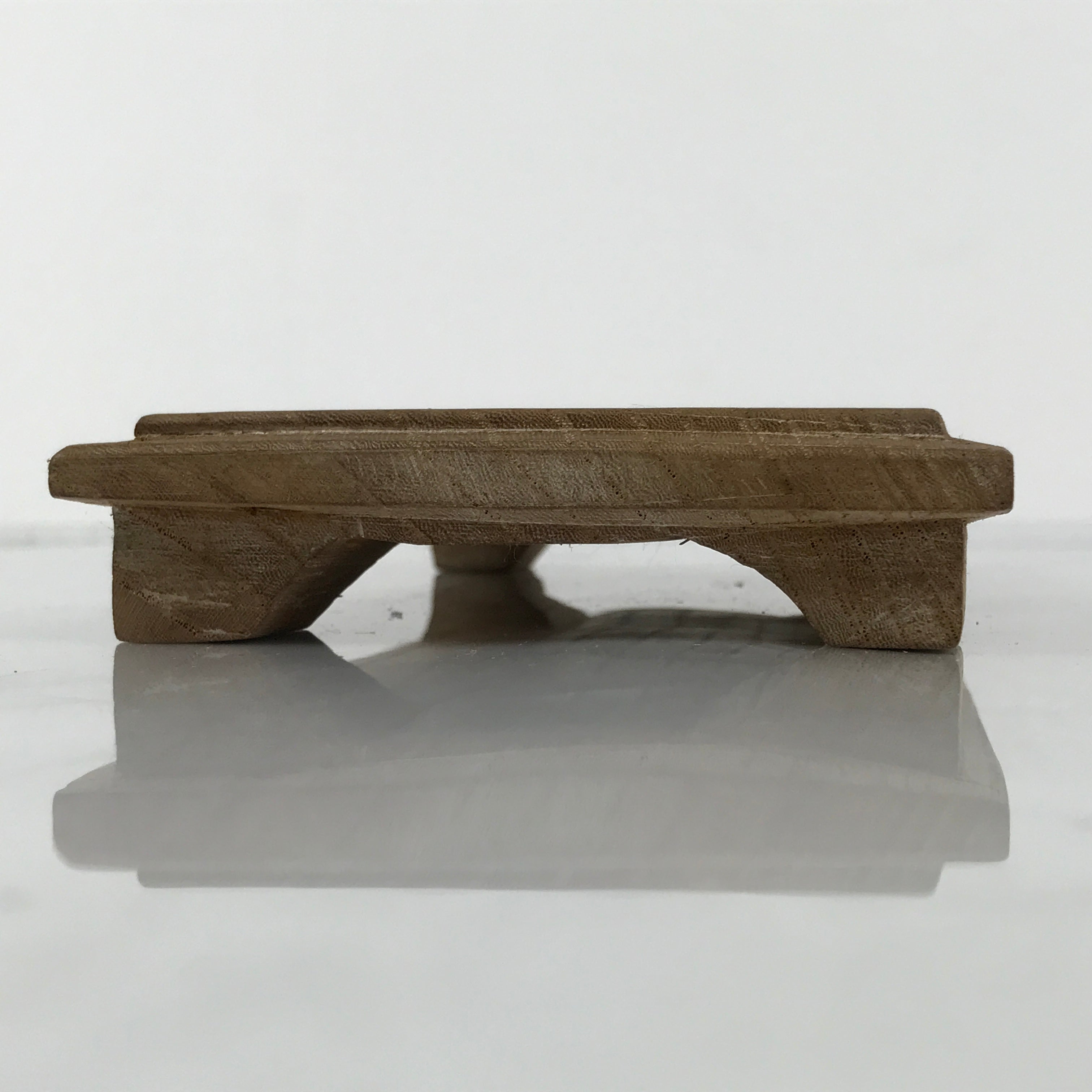 Japanese Wooden Flower Vase Stand Vtg Small Kadai Board Ikebana Bonsai WT572