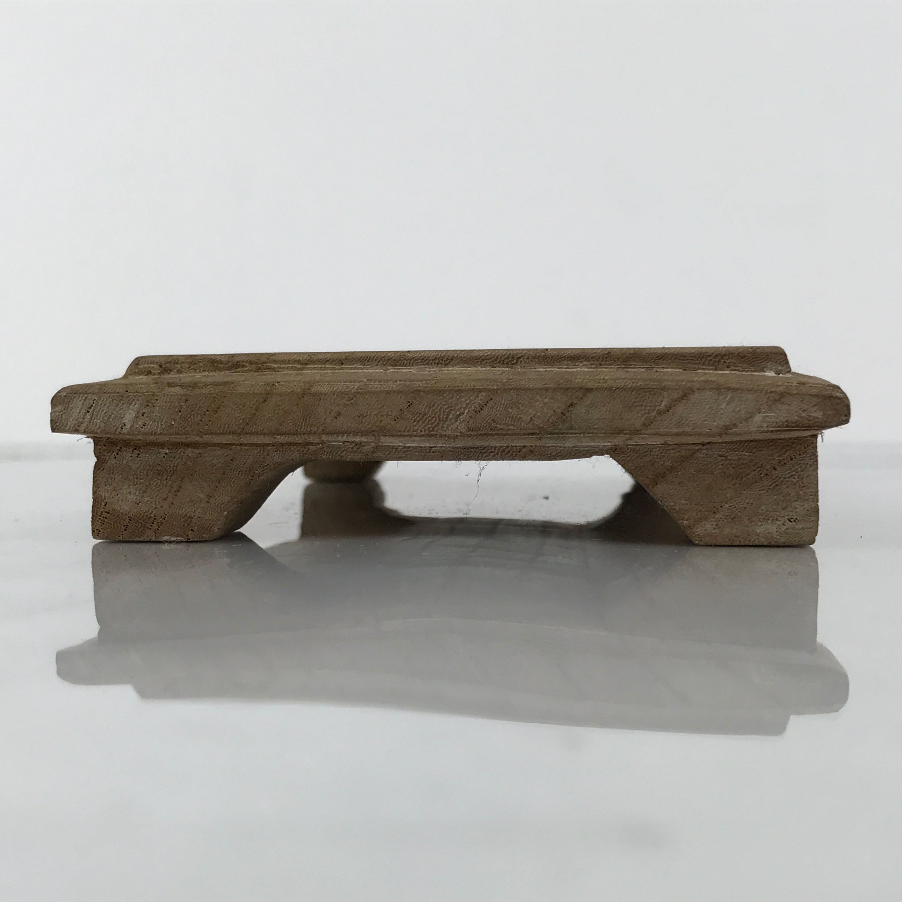 Japanese Wooden Flower Vase Stand Vtg Small Kadai Board Ikebana Bonsai WT572