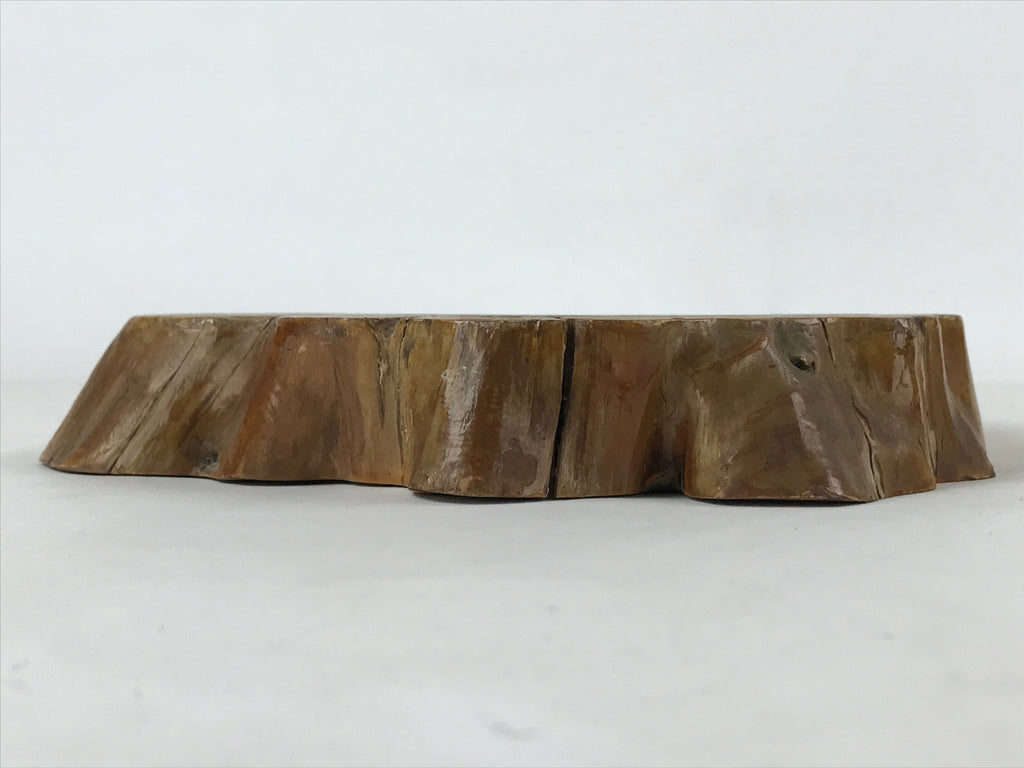 Japanese Wooden Flower Vase Stand Vtg Unique Kadai Board Ikebana Bonsai WT469
