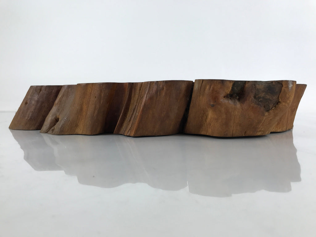 Japanese Wooden Flower Vase Stand Vtg Unique Kadai Board Ikebana Bonsai WT518