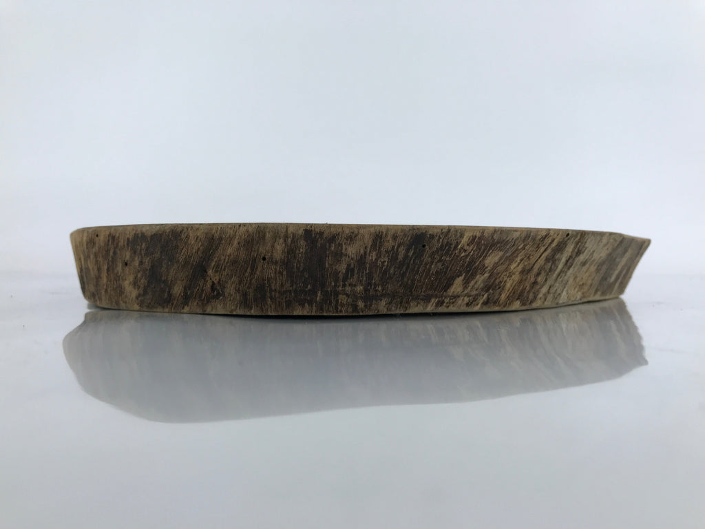Japanese Wooden Flower Vase Stand Vtg Unique Kadai Board Ikebana Bonsai WT523