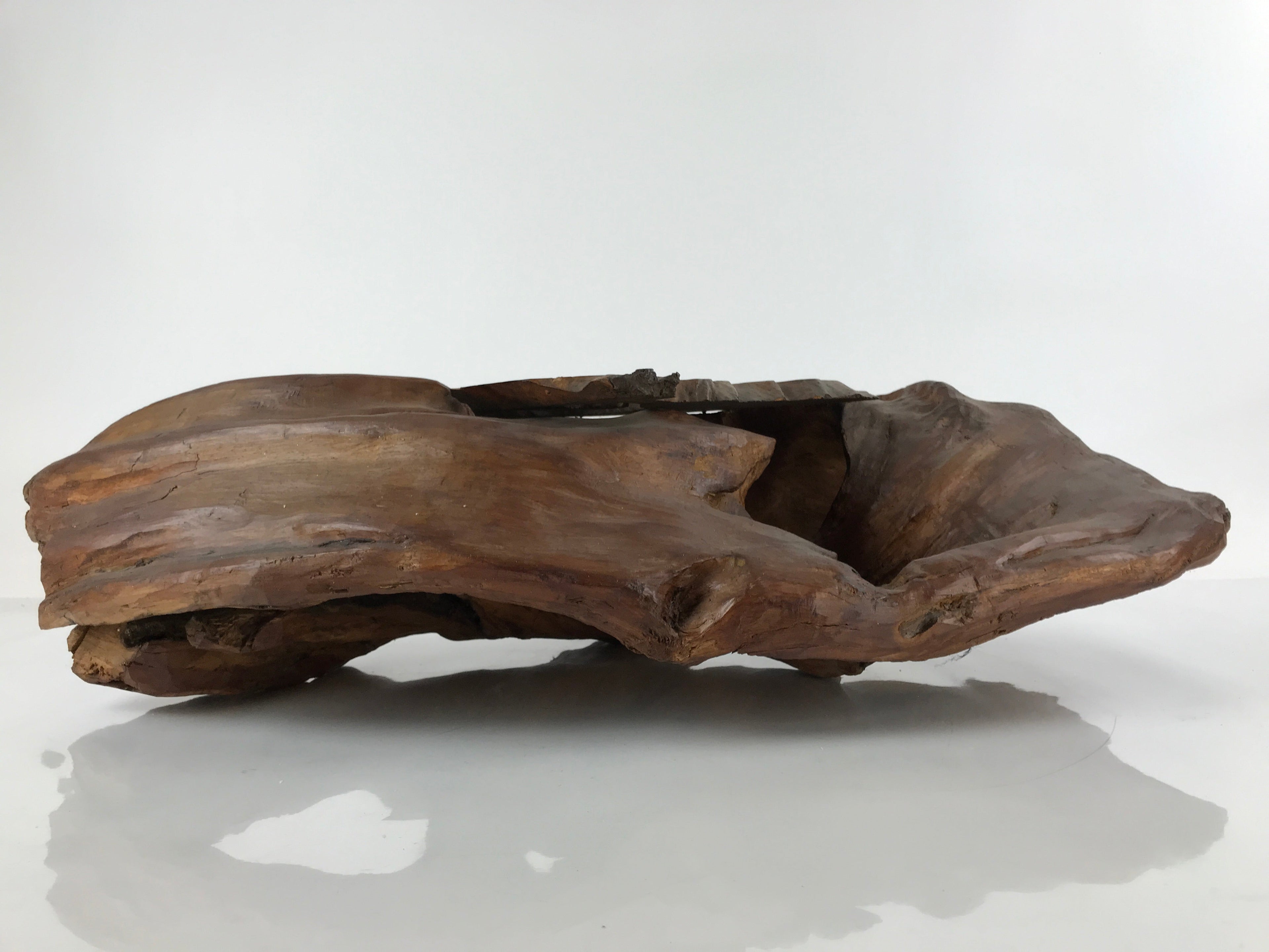 Japanese Wooden Flower Vase Stand Vtg Unique Kadai Board Ikebana Bonsai WT526