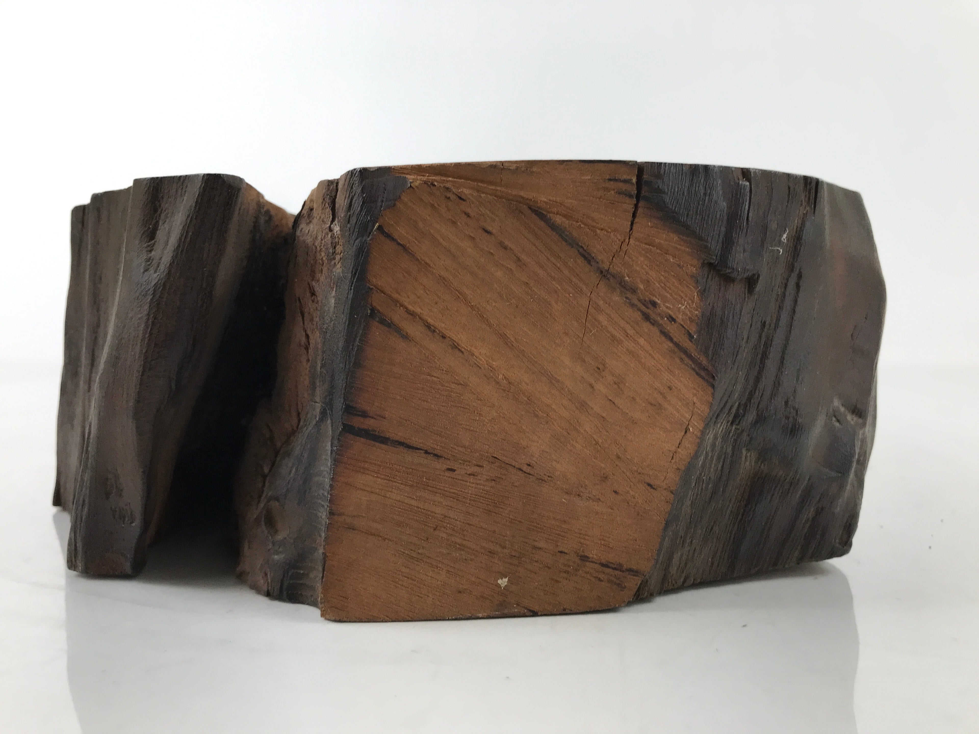 Japanese Wooden Flower Vase Stand Vtg Unique Kadai Board Ikebana Bonsai WT549