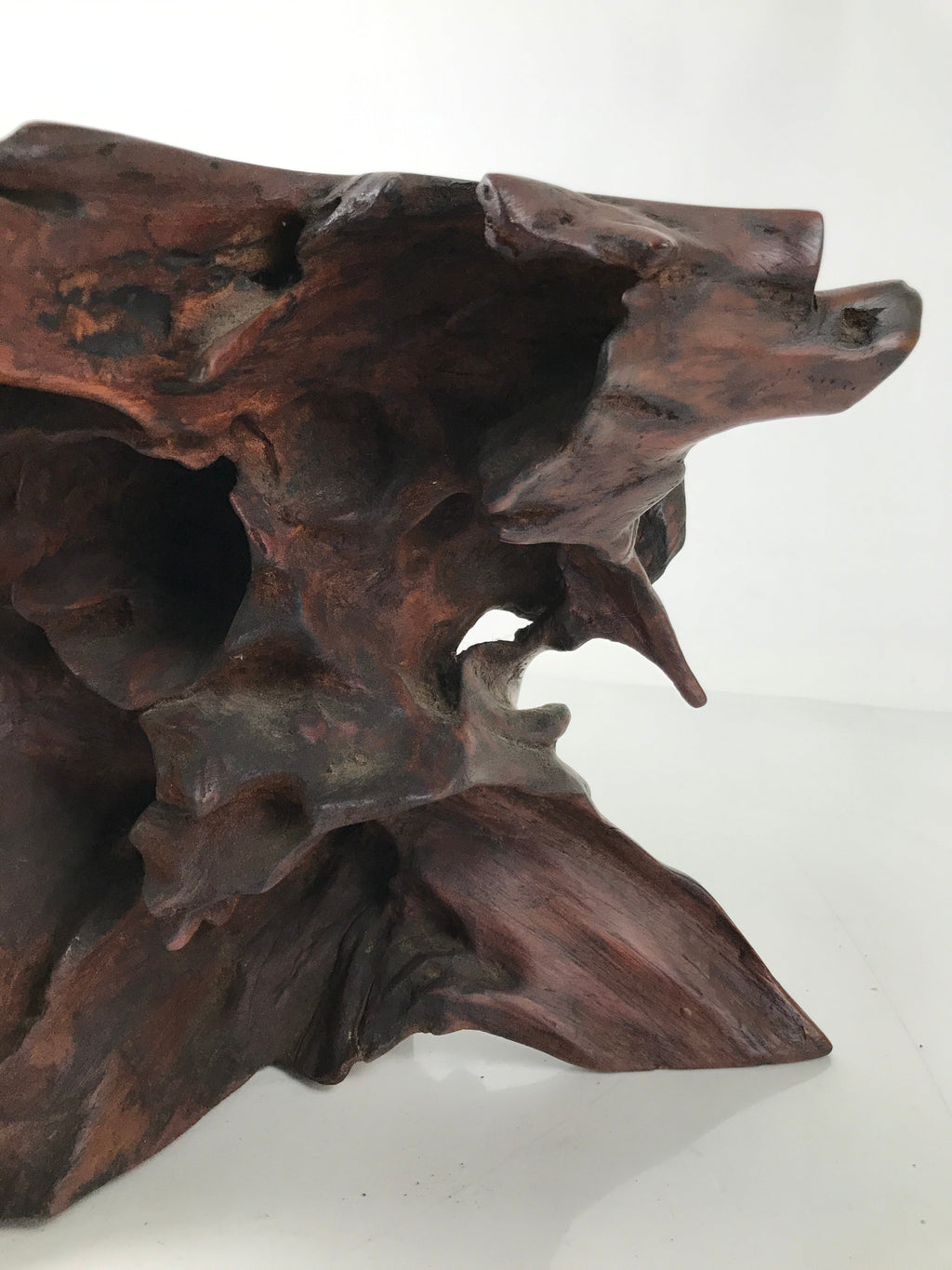 Japanese Wooden Flower Vase Stand Vtg Unique Kadai Board Ikebana Bonsai WT552
