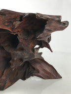 Japanese Wooden Flower Vase Stand Vtg Unique Kadai Board Ikebana Bonsai WT552