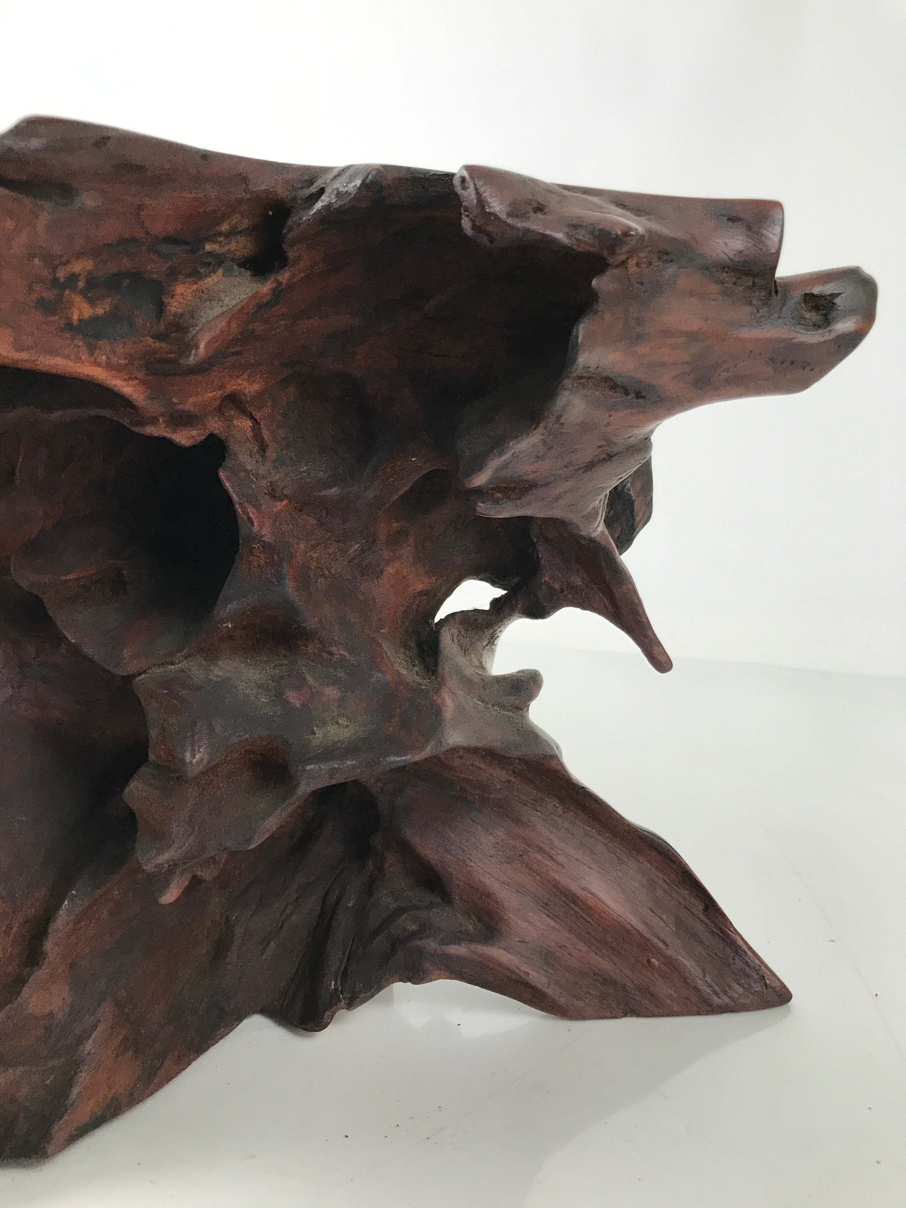 Japanese Wooden Flower Vase Stand Vtg Unique Kadai Board Ikebana Bonsai WT552