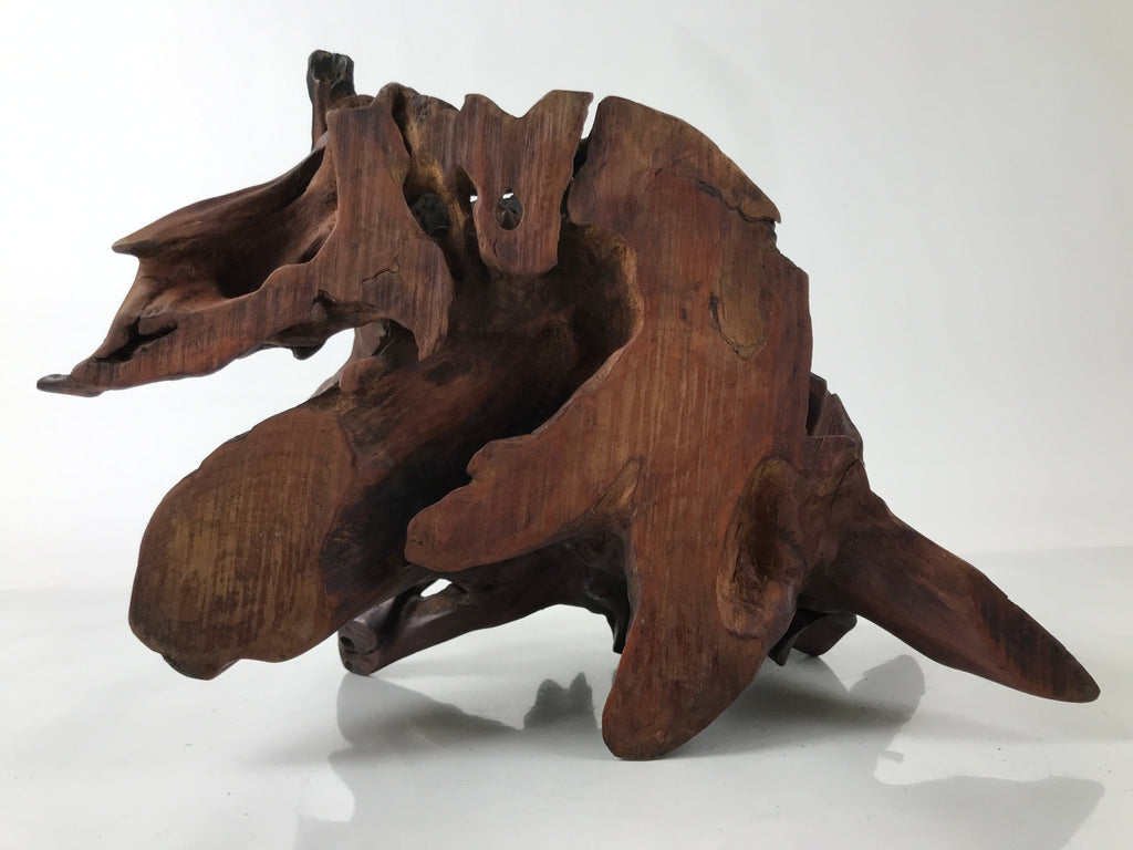 Japanese Wooden Flower Vase Stand Vtg Unique Kadai Board Ikebana Bonsai WT552