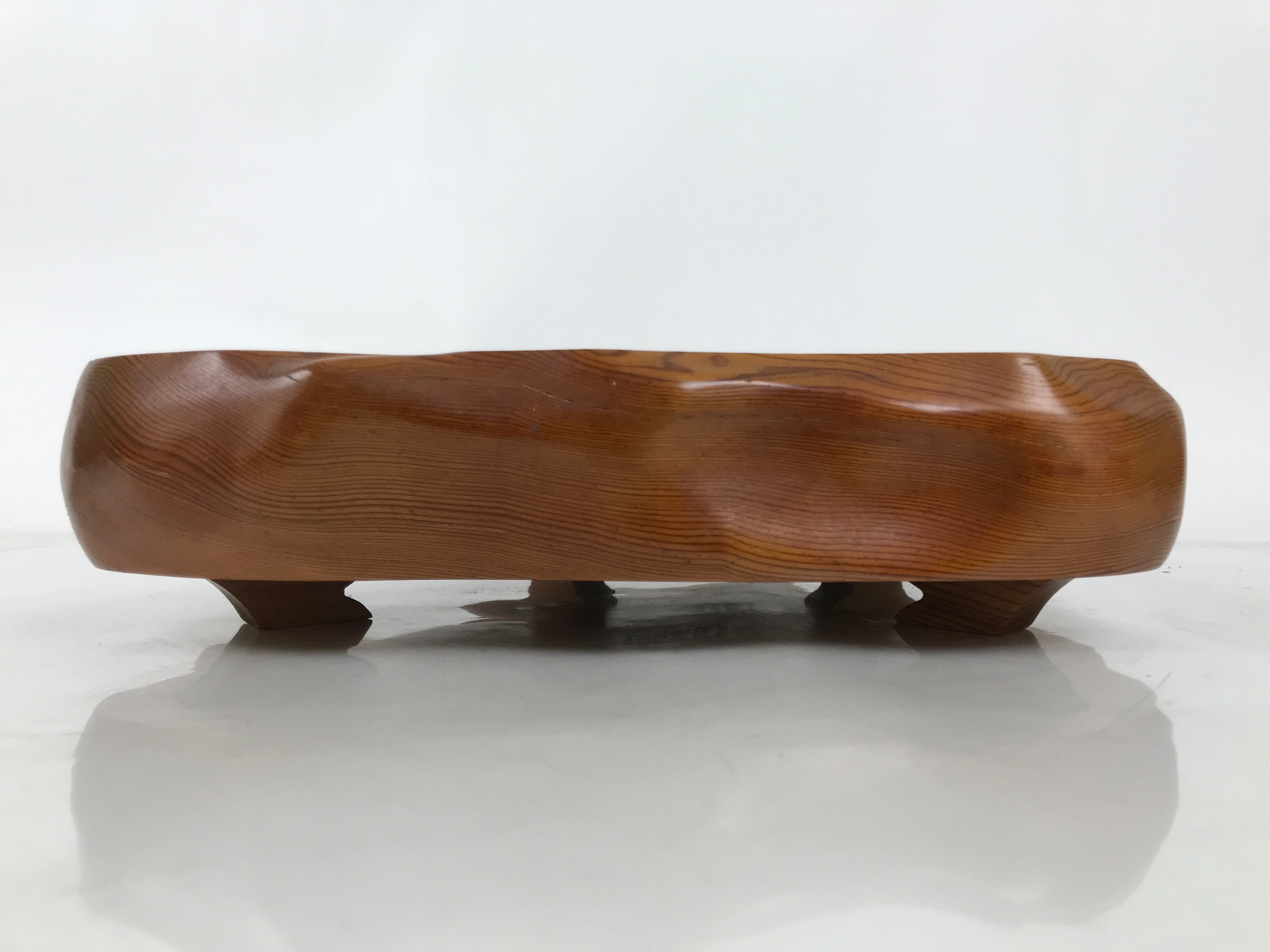 Japanese Wooden Flower Vase Stand Vtg Unique Kadai Board Ikebana Bonsai WT554