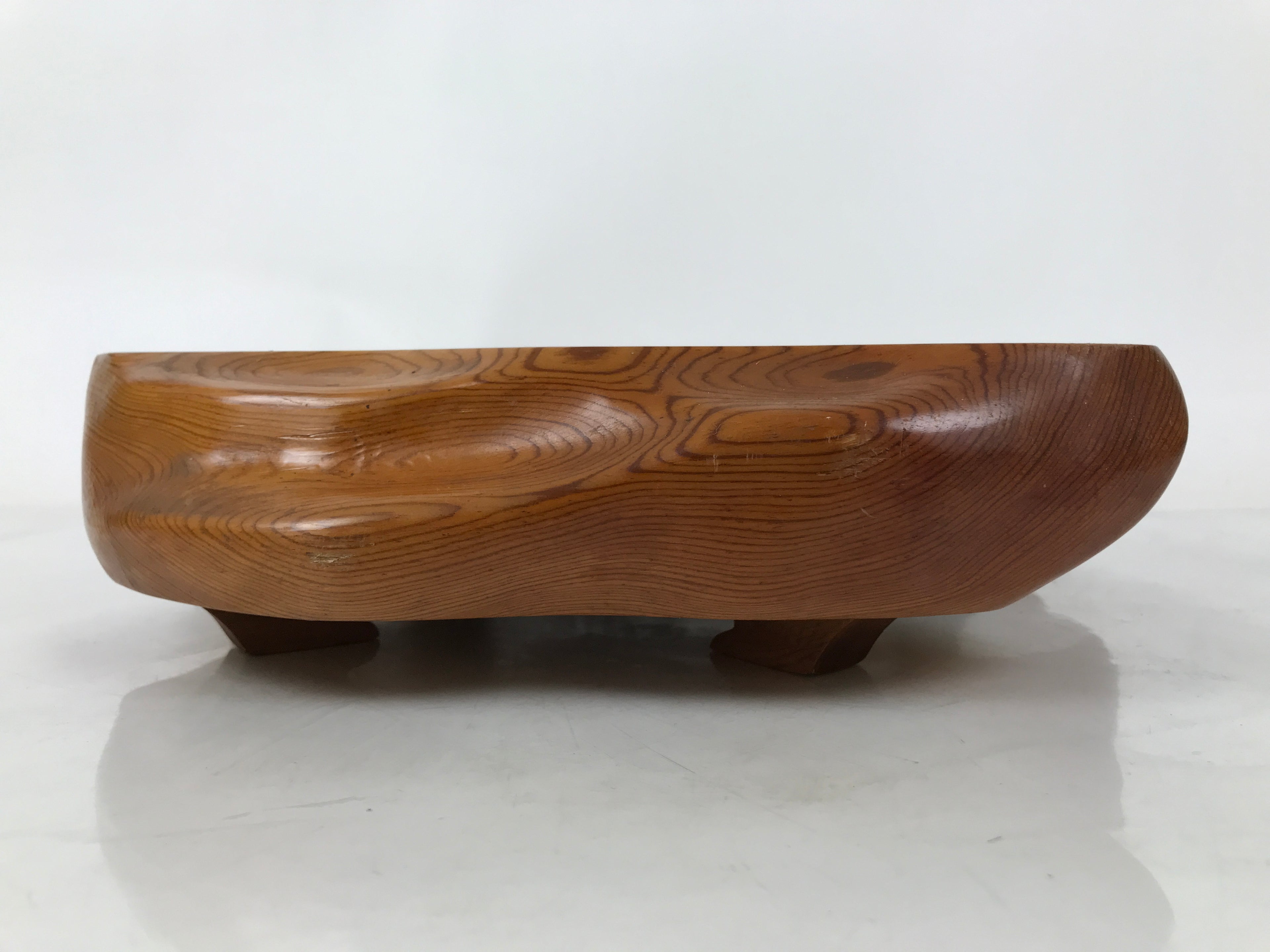 Japanese Wooden Flower Vase Stand Vtg Unique Kadai Board Ikebana Bonsai WT554