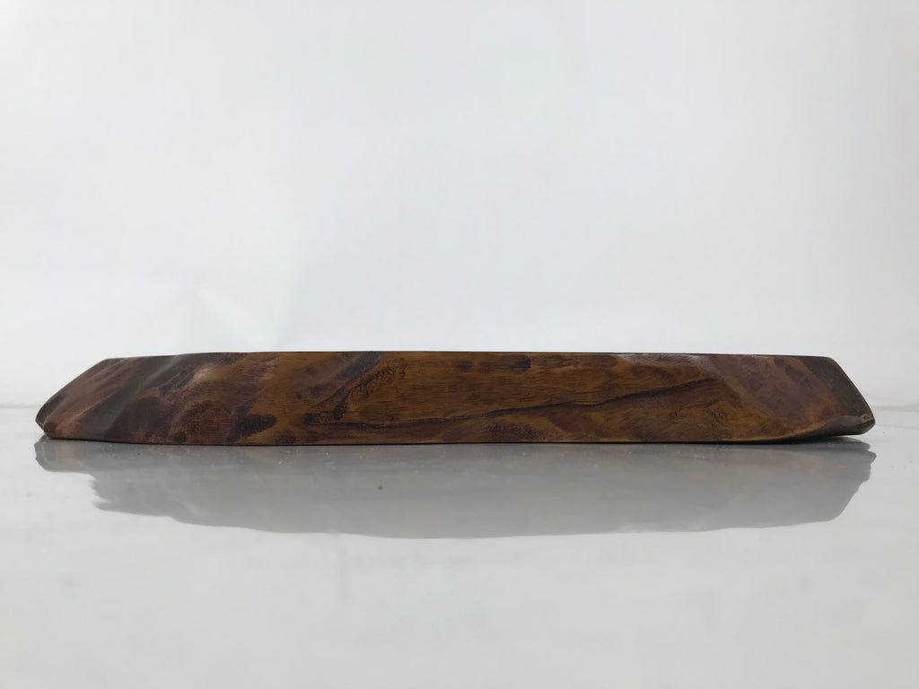 Japanese Wooden Flower Vase Stand Vtg Unique Kadai Board Ikebana Bonsai WT559