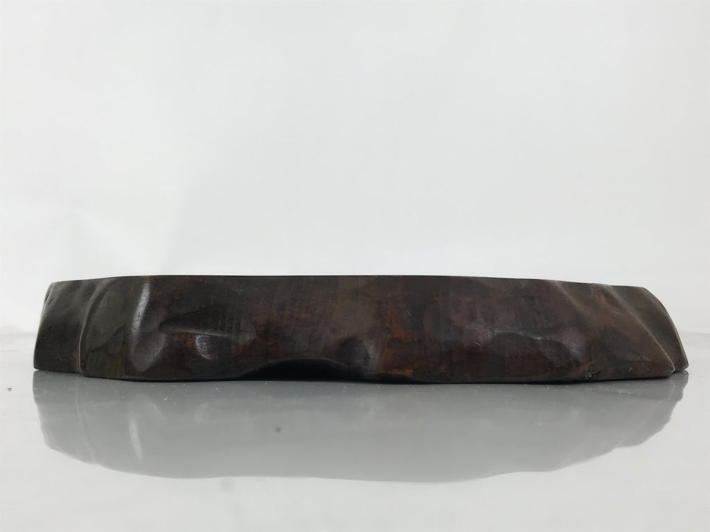 Japanese Wooden Flower Vase Stand Vtg Unique Kadai Board Ikebana Bonsai WT559