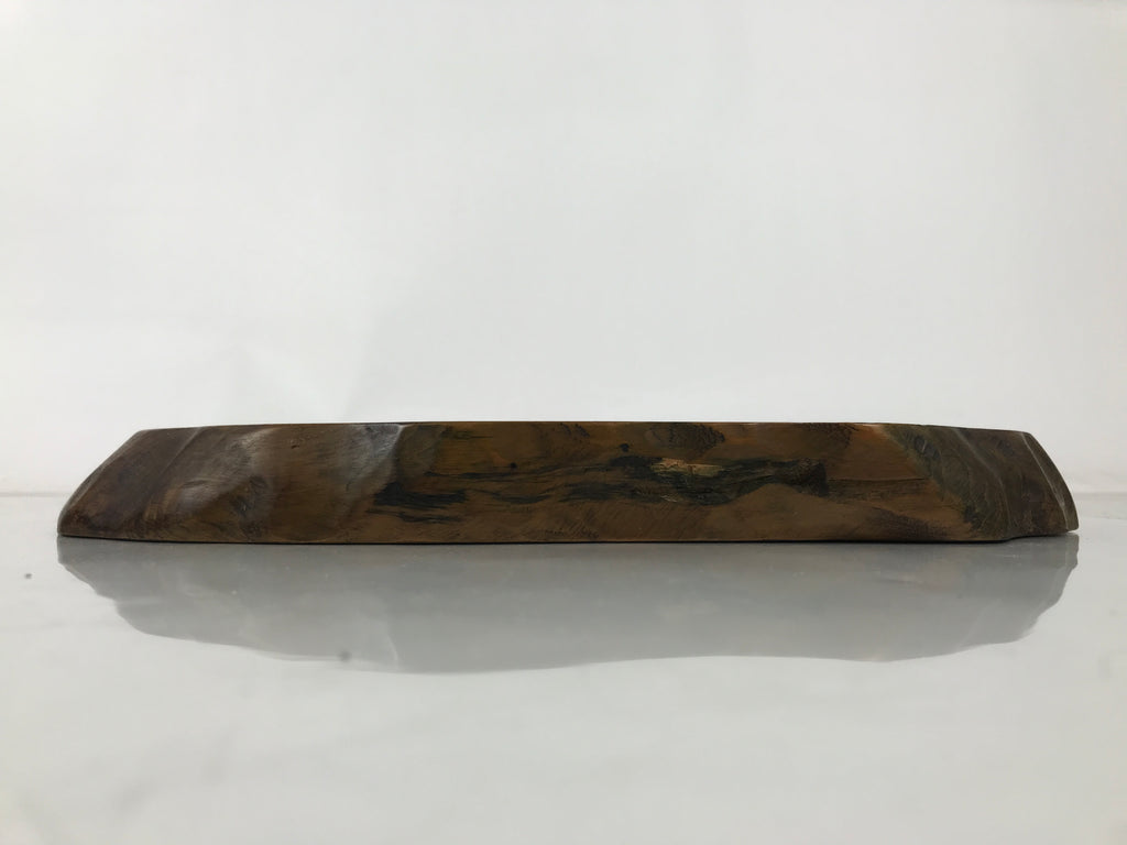 Japanese Wooden Flower Vase Stand Vtg Unique Kadai Board Ikebana Bonsai WT559