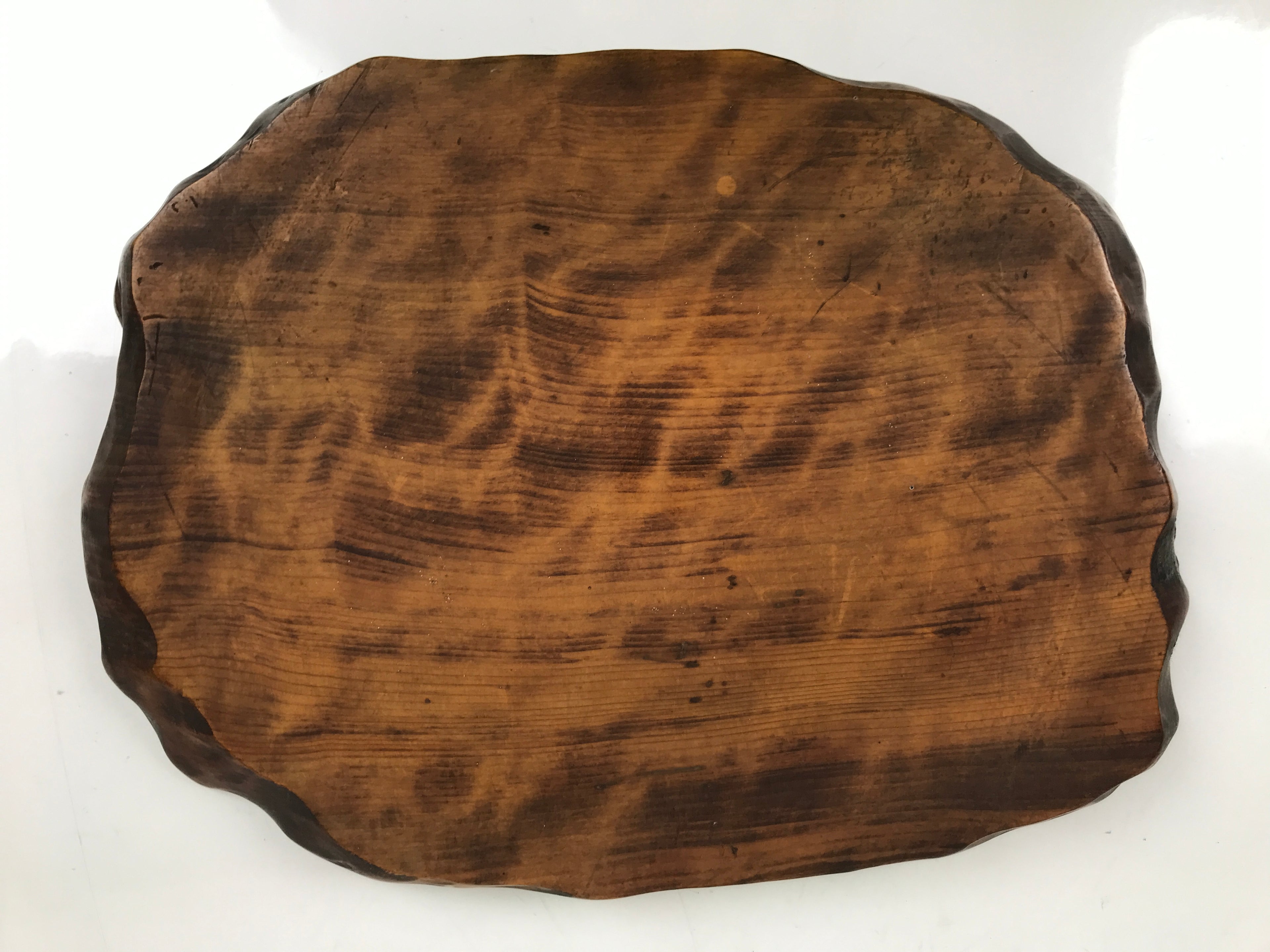 Japanese Wooden Flower Vase Stand Vtg Unique Kadai Board Ikebana Bonsai WT559