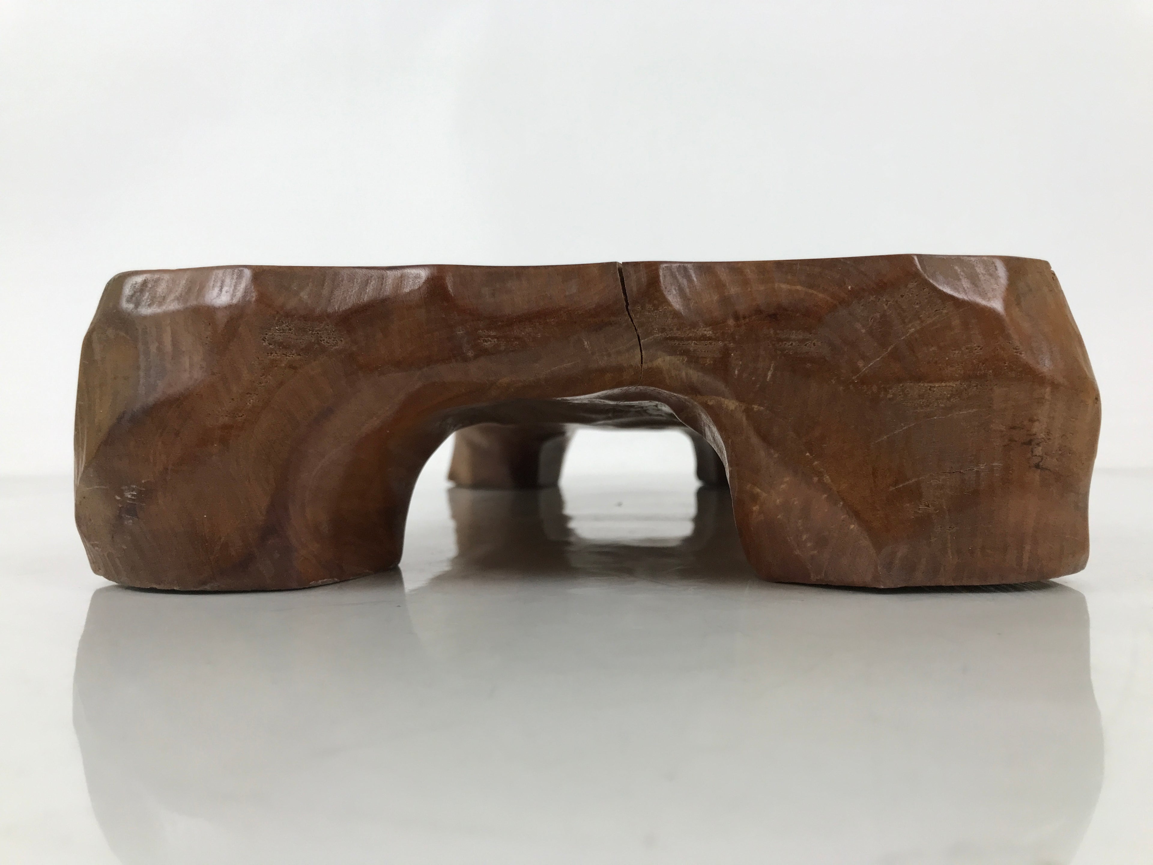 Japanese Wooden Flower Vase Stand Vtg Unique Kadai Board Ikebana Bonsai WT568