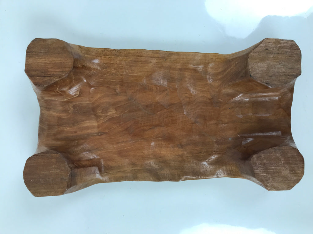 Japanese Wooden Flower Vase Stand Vtg Unique Kadai Board Ikebana Bonsai WT568