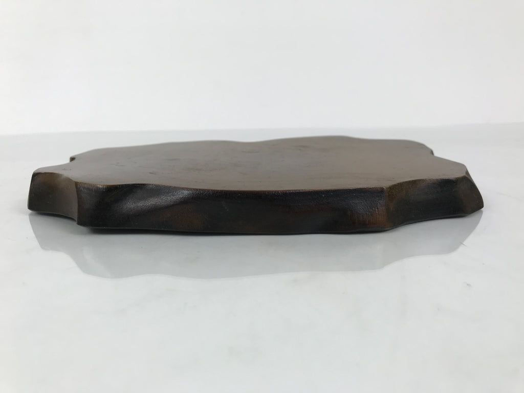 Japanese Wooden Flower Vase Stand Vtg Unique Kadai Board Ikebana Bonsai WT573