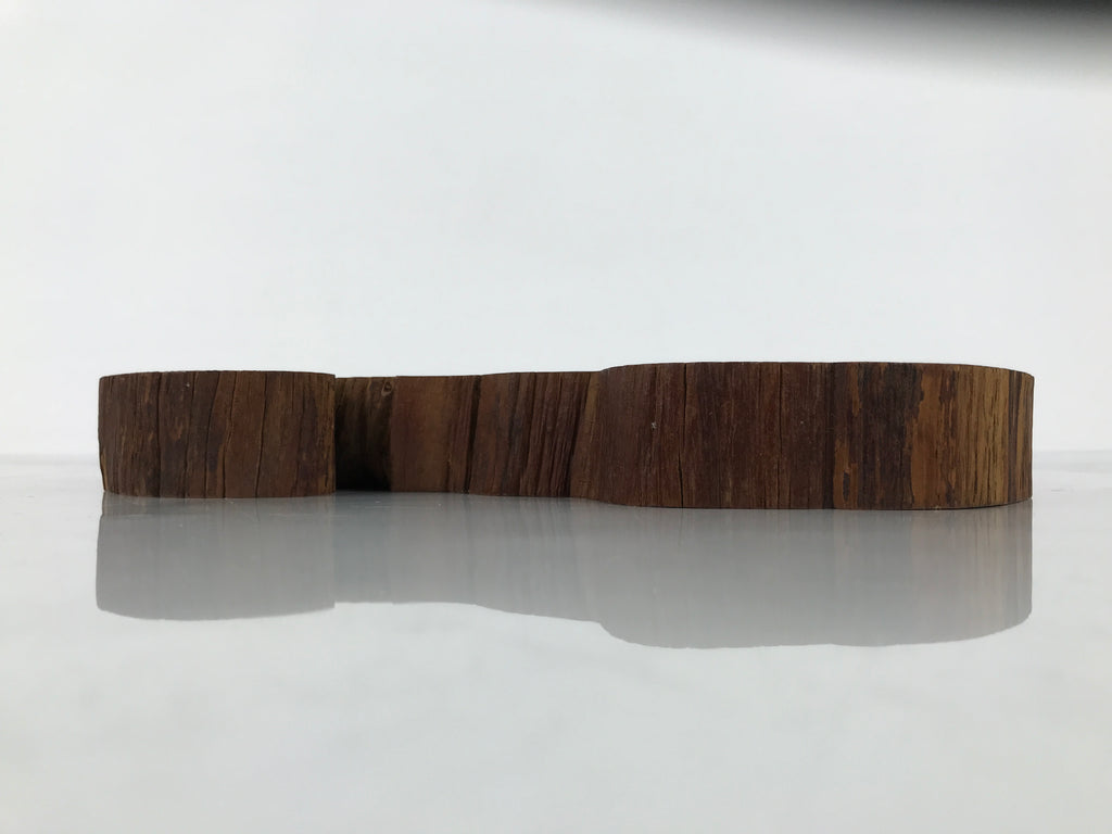 Japanese Wooden Flower Vase Stand Vtg Unique Kadai Board Ikebana Bonsai WT598