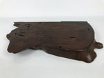 Japanese Wooden Flower Vase Stand Vtg Unique Kadai Board Ikebana Bonsai WT600