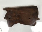 Japanese Wooden Flower Vase Stand Vtg Unique Kadai Board Ikebana Bonsai WT600