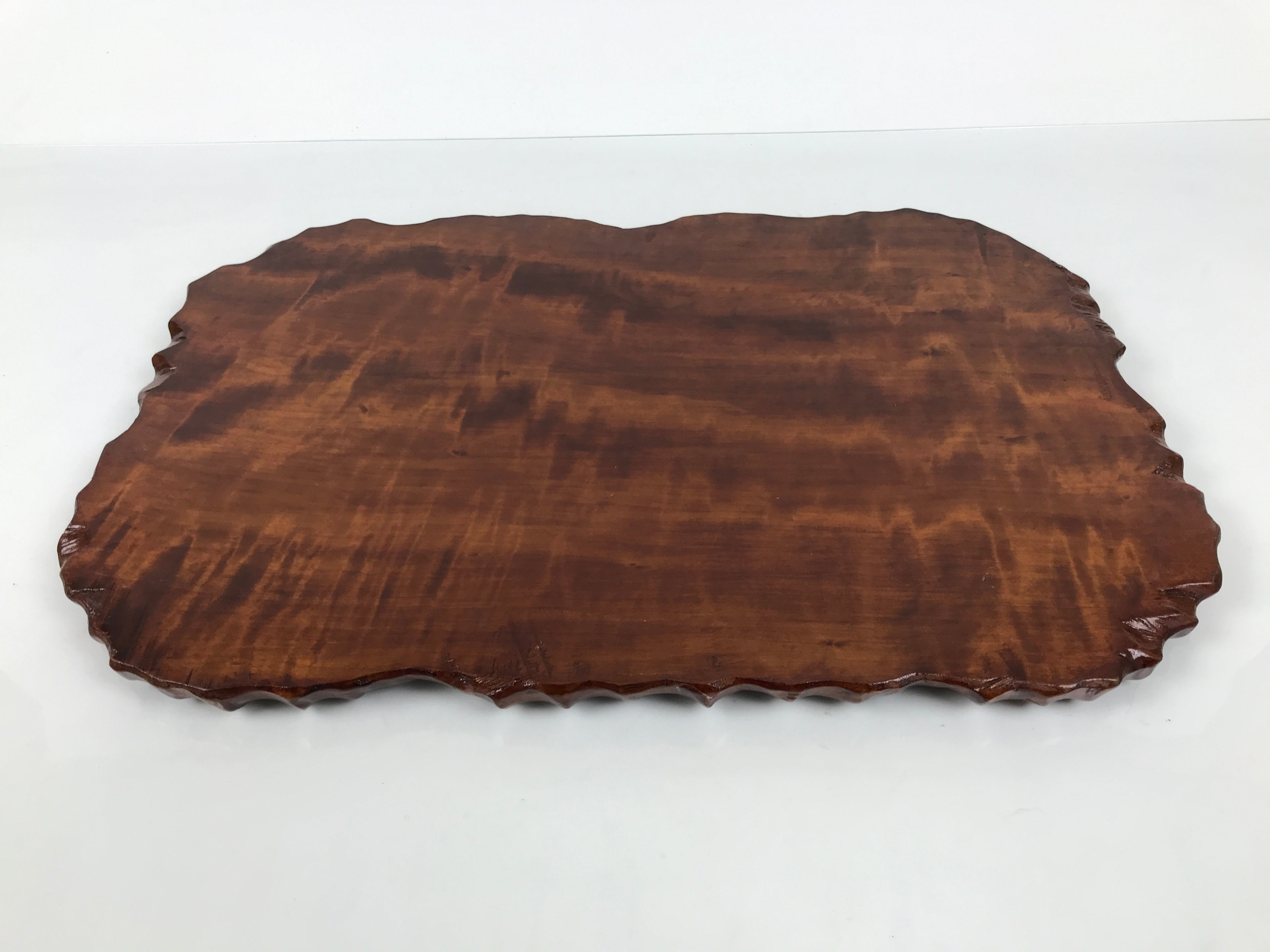 Japanese Wooden Flower Vase Stand Vtg Unique Kadai Board Ikebana Bonsai WT604