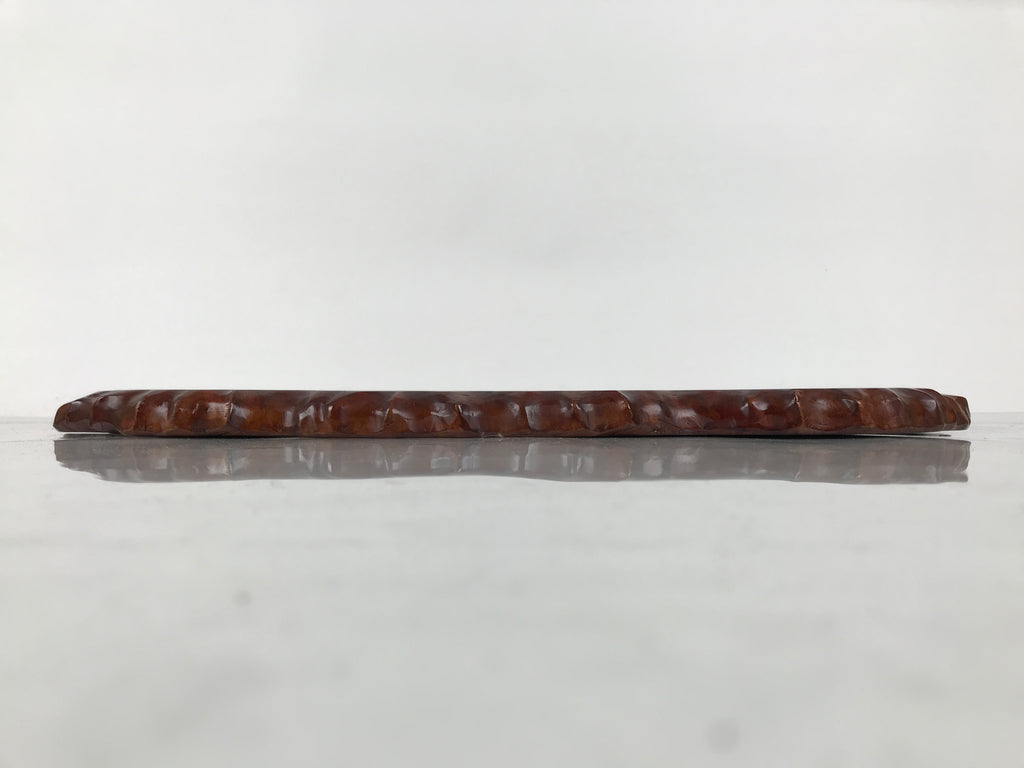 Japanese Wooden Flower Vase Stand Vtg Unique Kadai Board Ikebana Bonsai WT604