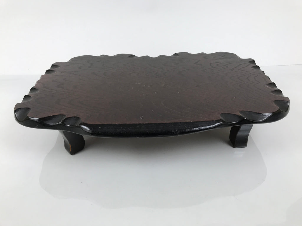 Japanese Wooden Flower Vase Stand Vtg Unique Kadai Board Ikebana Bonsai WT605