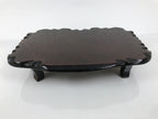 Japanese Wooden Flower Vase Stand Vtg Unique Kadai Board Ikebana Bonsai WT605