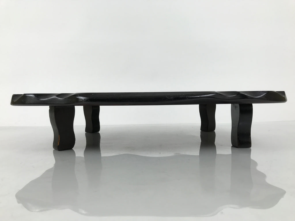 Japanese Wooden Flower Vase Stand Vtg Unique Kadai Board Ikebana Bonsai WT605