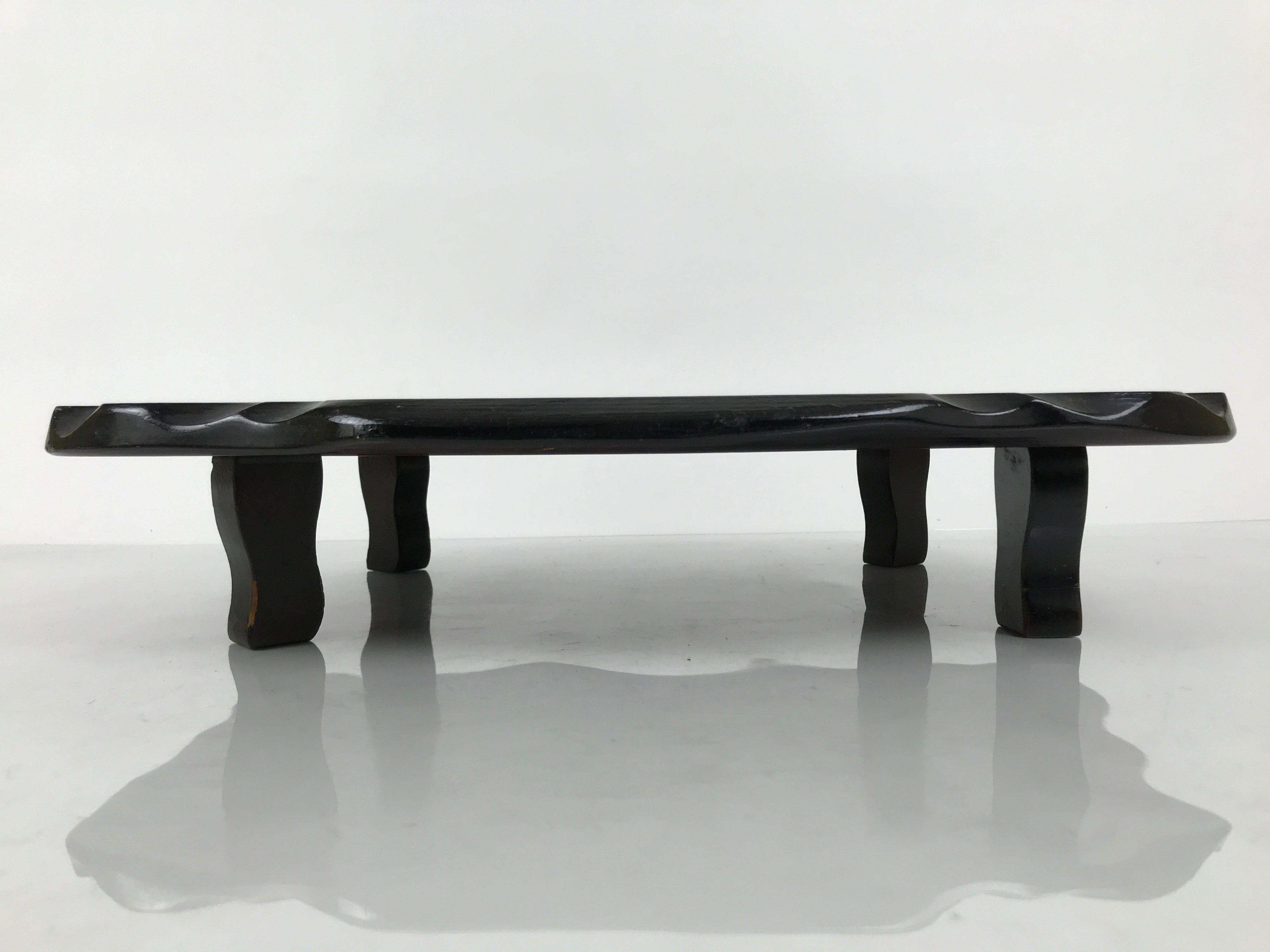 Japanese Wooden Flower Vase Stand Vtg Unique Kadai Board Ikebana Bonsai WT605