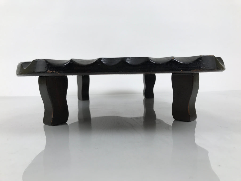 Japanese Wooden Flower Vase Stand Vtg Unique Kadai Board Ikebana Bonsai WT605