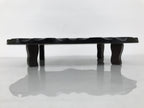 Japanese Wooden Flower Vase Stand Vtg Unique Kadai Board Ikebana Bonsai WT605