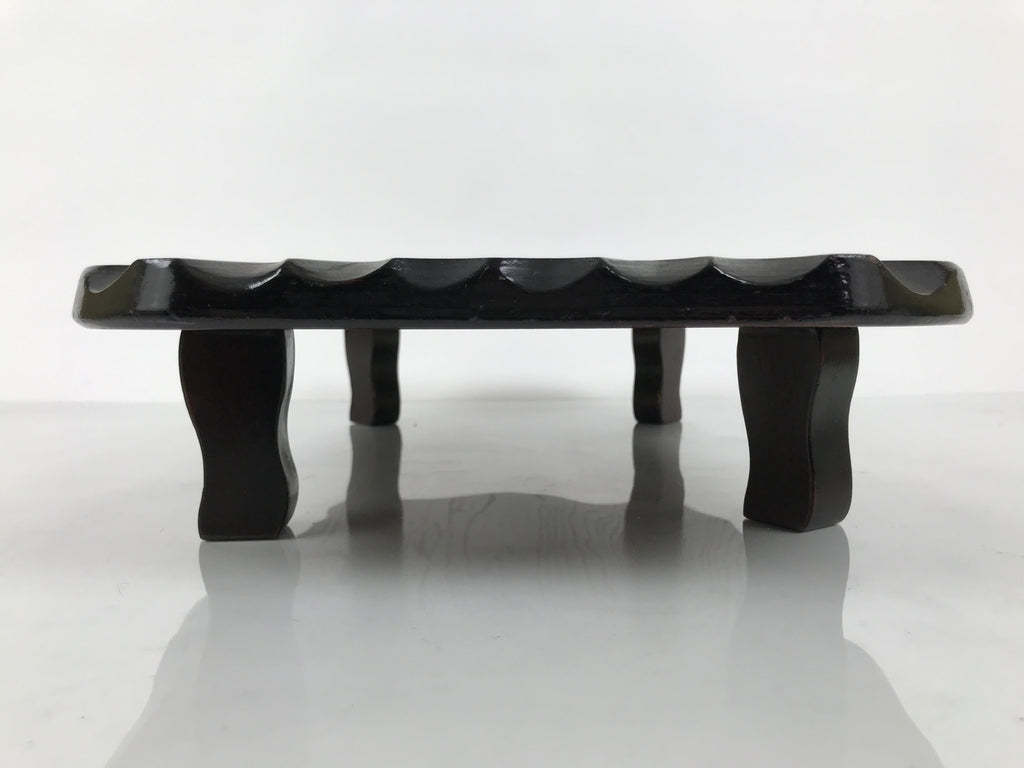 Japanese Wooden Flower Vase Stand Vtg Unique Kadai Board Ikebana Bonsai WT605
