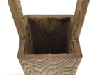Japanese Wooden Flower Vase Vtg Kabin Ikebana Arrangement Natural Brown FK49