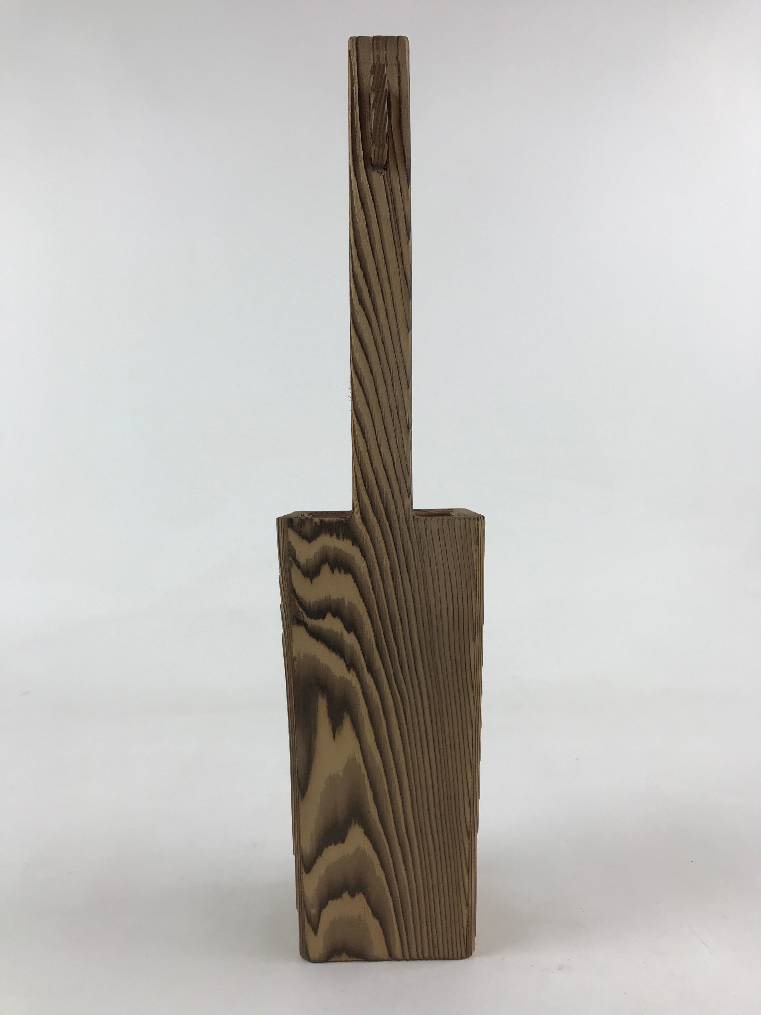 Japanese Wooden Flower Vase Vtg Kabin Ikebana Arrangement Natural Brown FK49