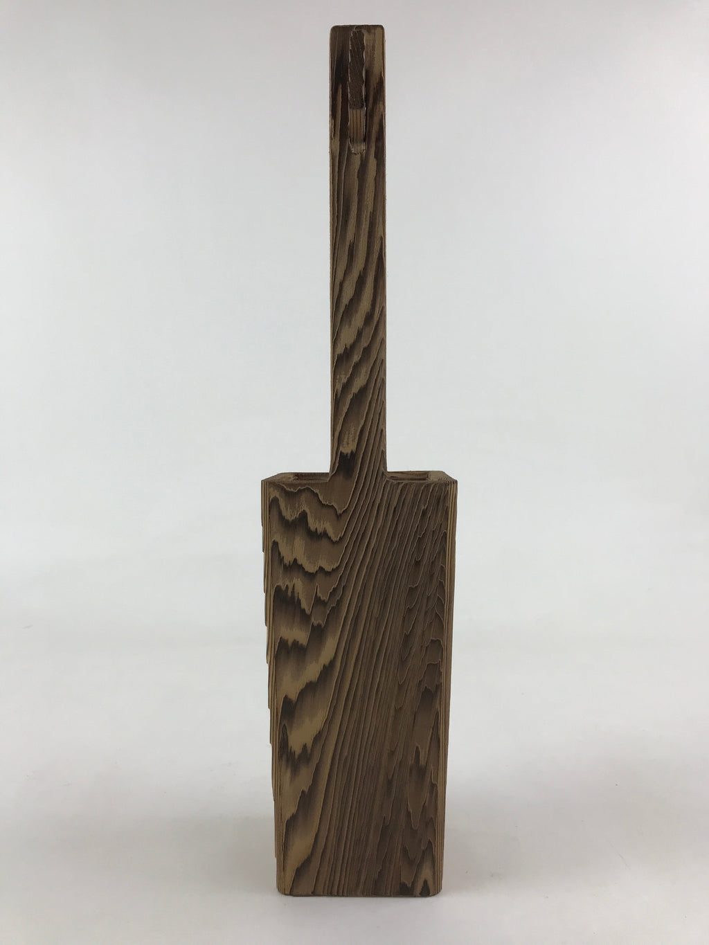 Japanese Wooden Flower Vase Vtg Kabin Ikebana Arrangement Natural Brown FK49