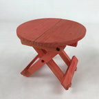 Japanese Wooden Folding Table Flower Vase Stand Vtg Doll Furniture Pink JK651