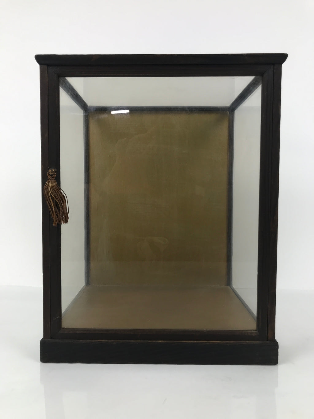 Japanese Wooden Frame Glass Display Case Vtg Hina Doll Figurine Statue ID658