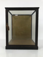 Japanese Wooden Frame Glass Display Case Vtg Hina Doll Figurine Statue ID658
