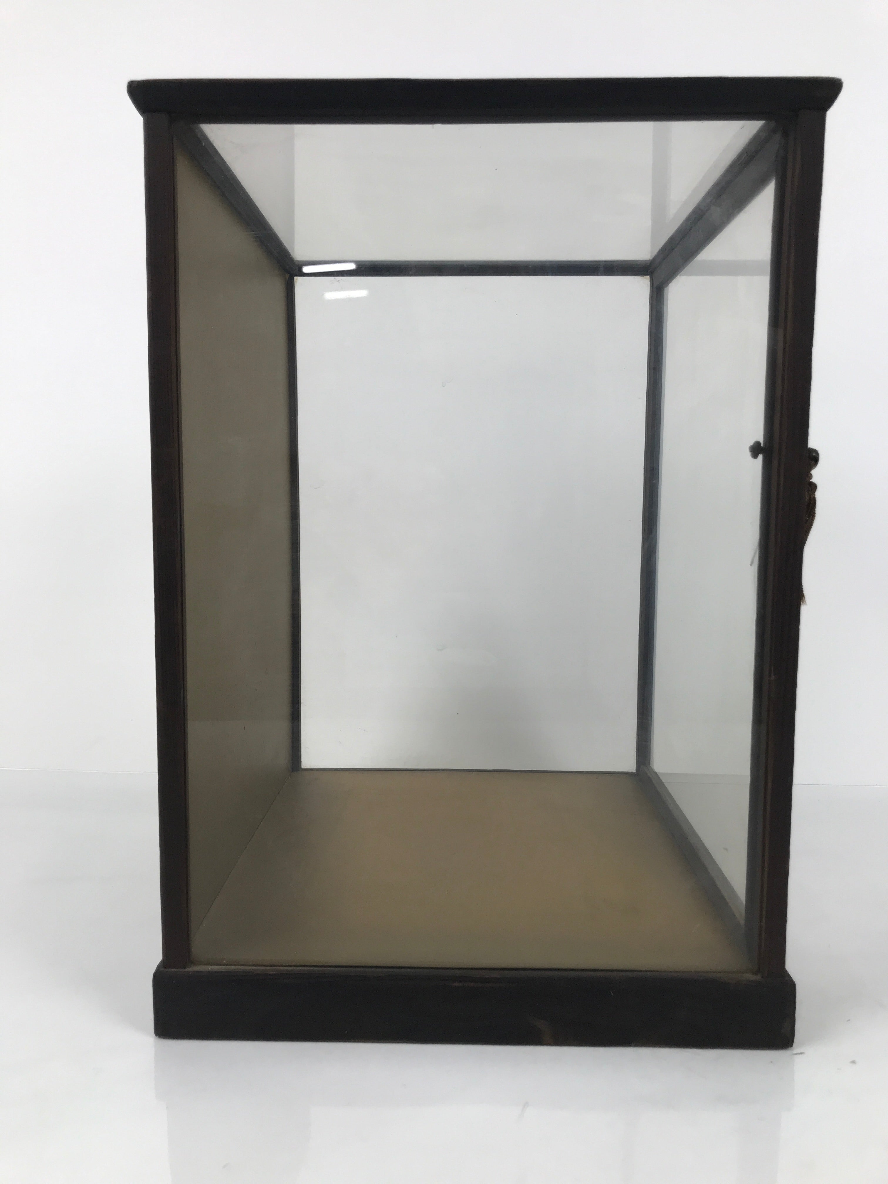 Japanese Wooden Frame Glass Display Case Vtg Hina Doll Figurine Statue ID658