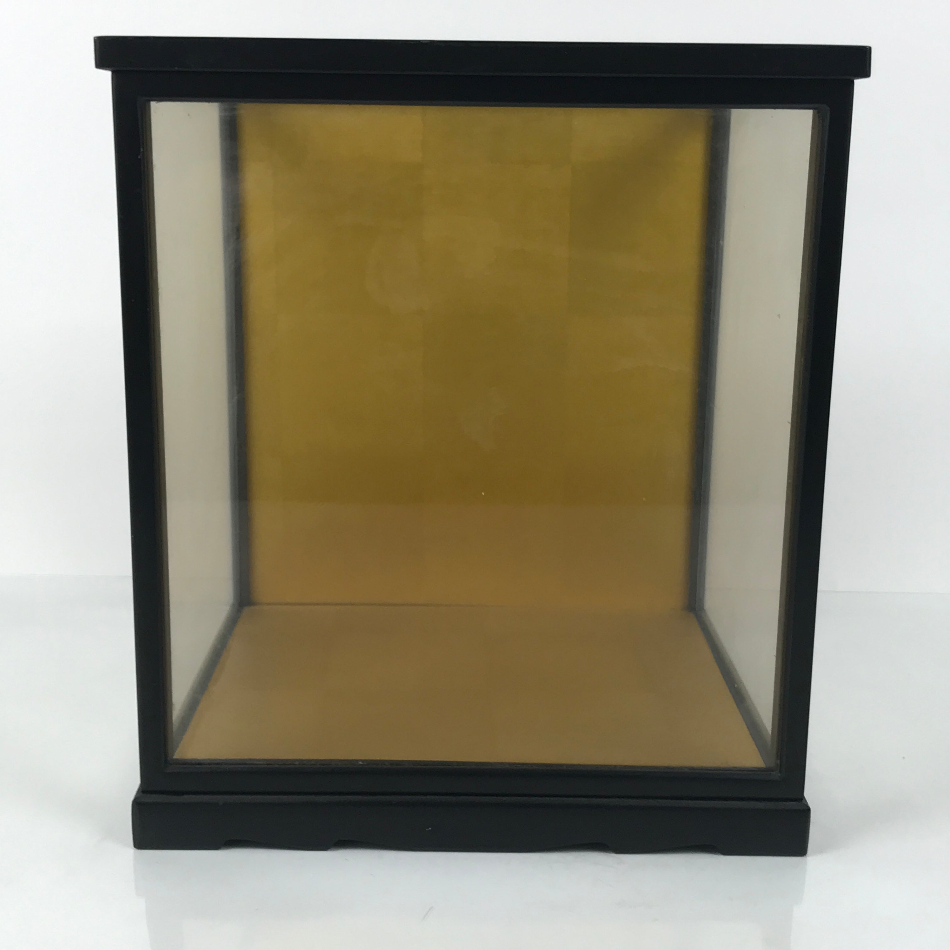 Japanese Wooden Frame Glass Display Case Vtg Hina Doll Figurine Statue ID659