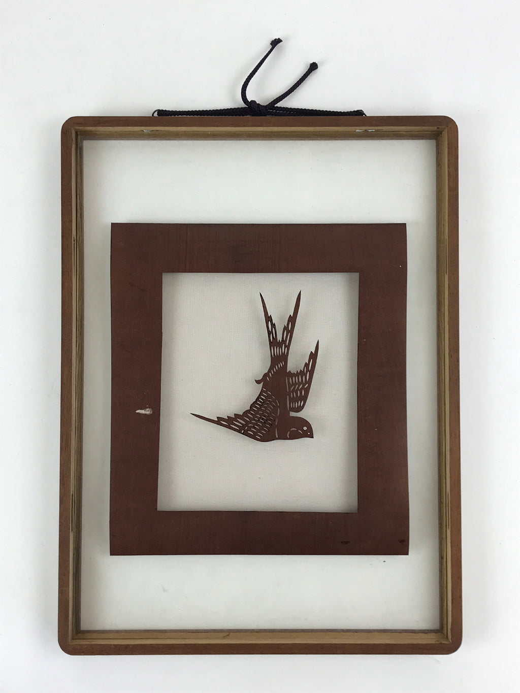 Japanese Wooden Framed Katagami Vtg Kimono Stencil Tsubame Swallow Bird FR8